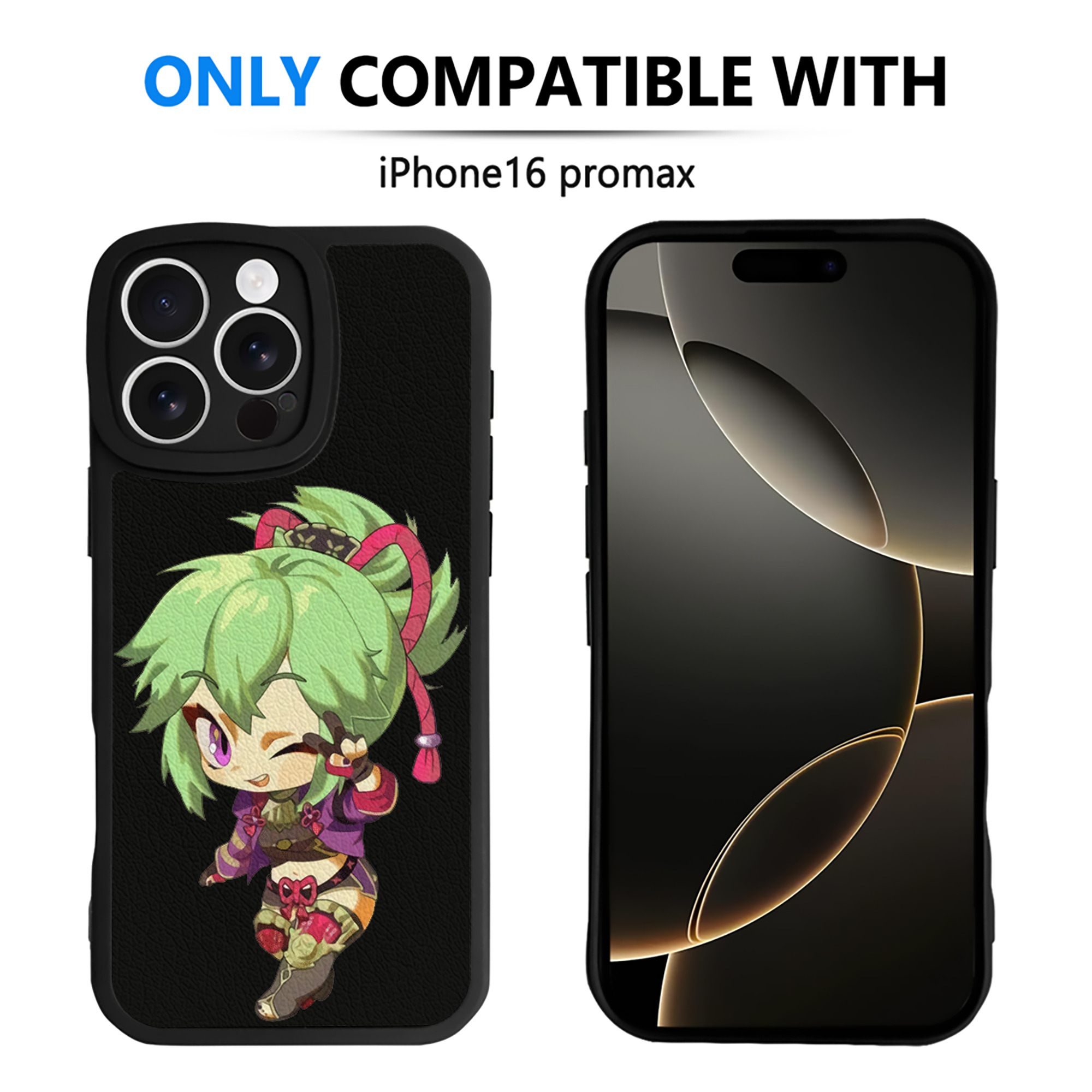 げんし神  久岐忍 くき しのぶ genshin Kuki Shinobu 【iPhone 16シリーズ対応】シリコンスマホケース（レザー調） 材質：シリコン